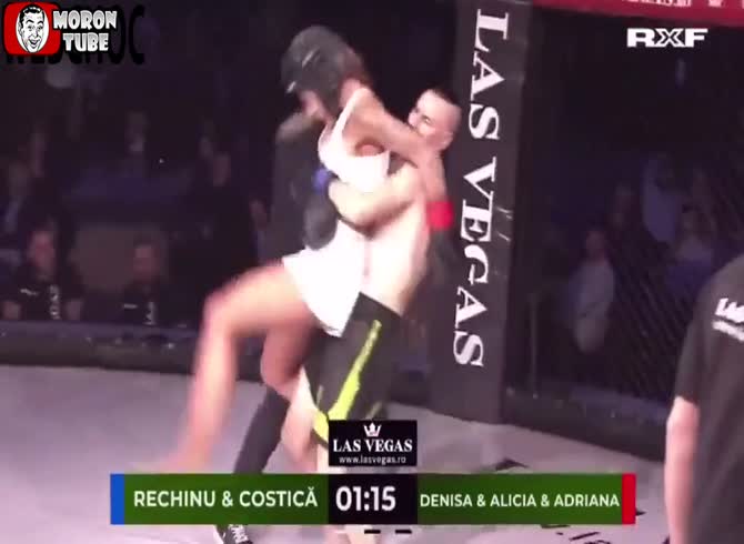 Video :Unusual MMA matchup - three female influencers versus two guys